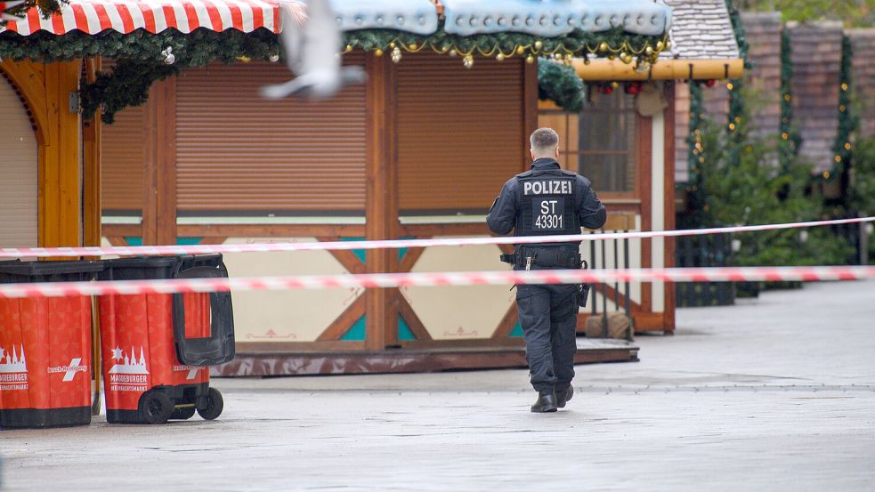Im vergangenen Jahr tötete ein Autofahrer sechs Menschen auf dem Magdeburger Weihnachtsmarkt. Foto: dpa/Klaus-Dietmar Gabbert