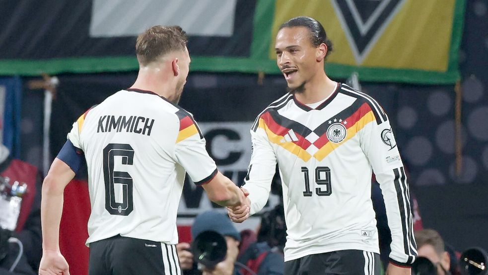 WM-tauglich: Kimmich und Sané beim 6:0. Foto: Jan Woitas