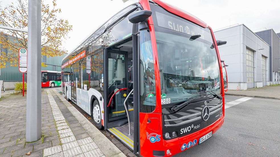 Diese eCitaro-Solobusse von Mercedes-Benz schicken Stadt und SWO Mobil künftig auf die Straße. Foto: Jörn Martens