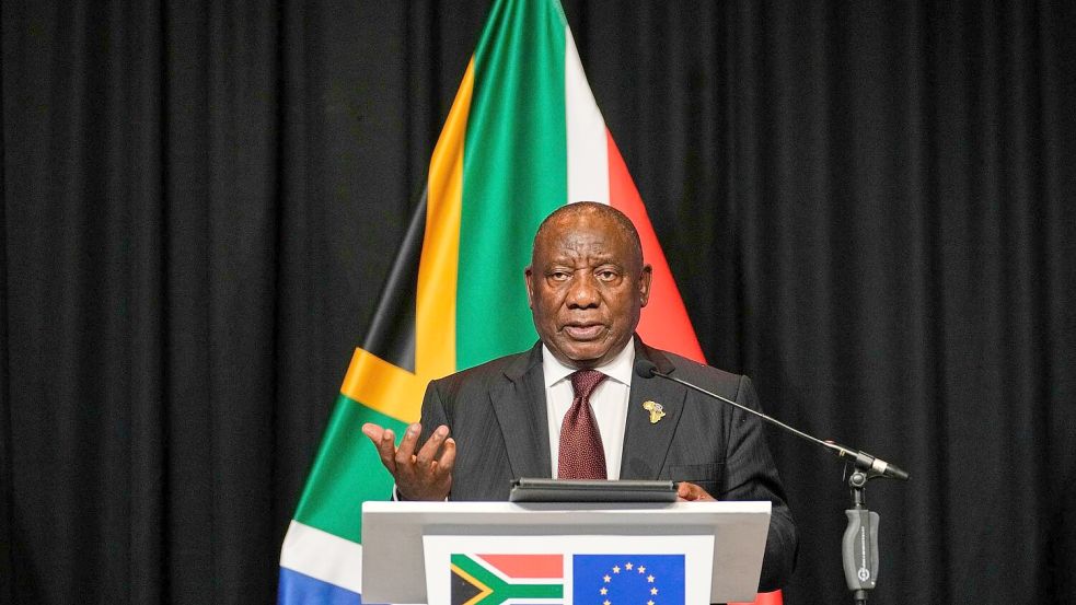 Cyril Ramaphosa, Präsident von Südafrika, wirbt bei den Kollegen aus reichen Industrie- und Schwellenländern dafür, die Welt gerechter zu gestalten. Foto: Themba Hadebe/AP/dpa