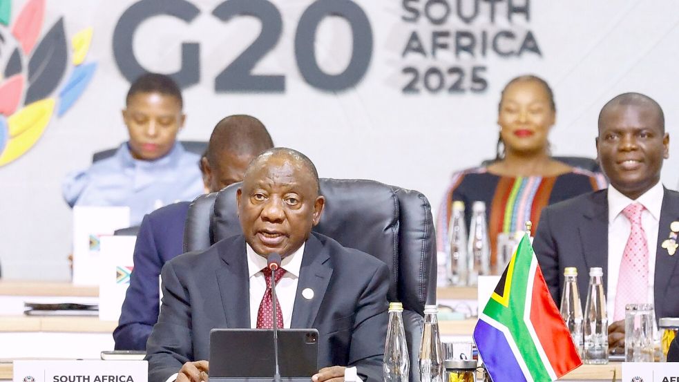 Der südafrikanische Präsident Cyril Ramaphos ist Gastgeber des ersten G20-Gipfels auf dem afrikanischen Kontinent. Foto: Thomas Mukoya/Pool Reuters/dpa