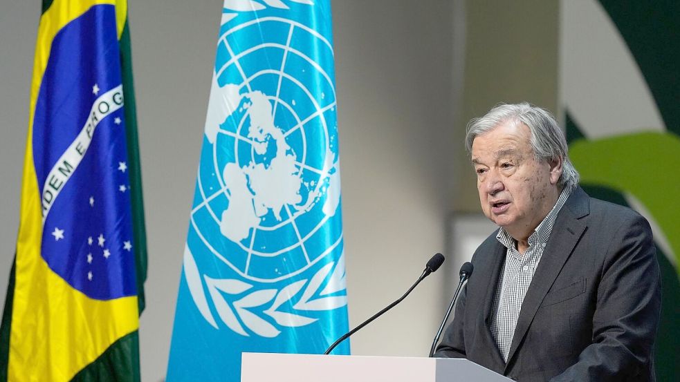 „Ich kann nicht so tun, als habe die COP30 alles Nötige geliefert“, sagte Guterres. (Archivbild) Foto: Fernando Llano/AP/dpa