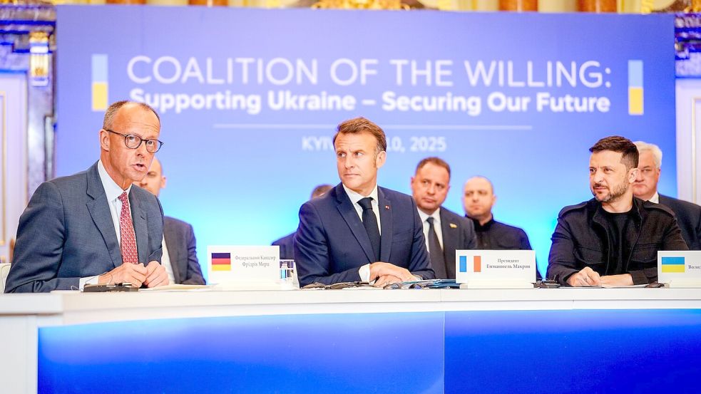 Die Unterstützer der Ukraine pochen auf verlässliche Sicherheitsgarantien für Kiew. (Archivbild) Foto: Kay Nietfeld/dpa