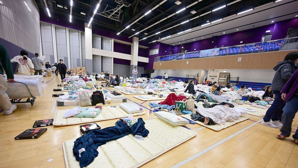 Hunderte suchten Schutz in Notunterkünften. Foto: Zhu Wei/Xinhu/dpa