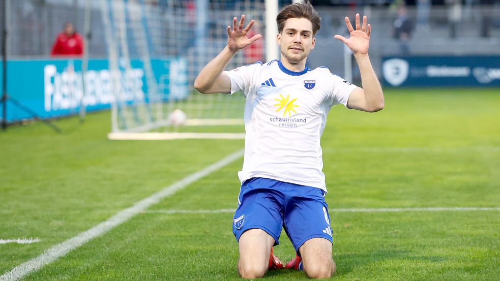 Mika Eickhoff erzielte nach einem Doppelpass mit Tido Steffens das Siegtor in Flensburg. Archivfoto: Jens Doden, Emden