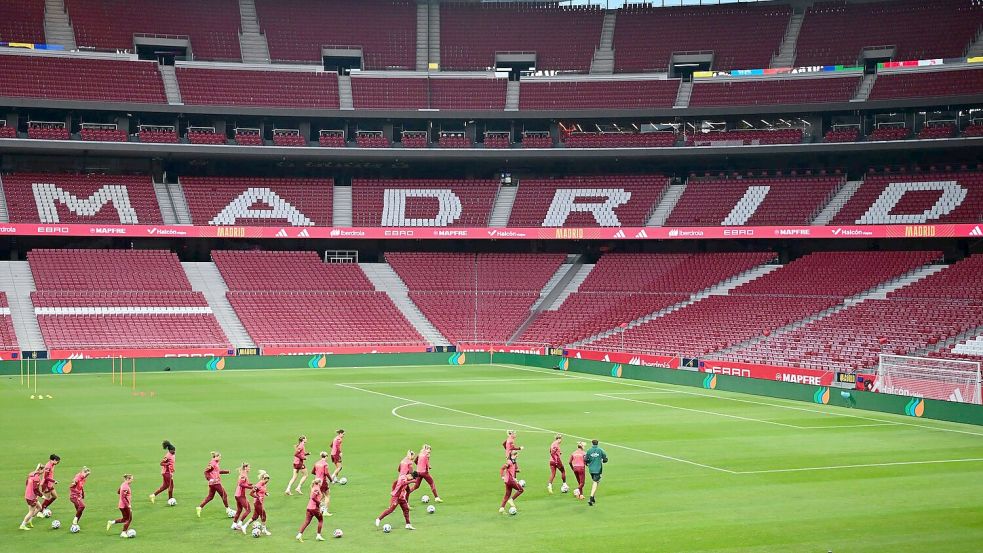 Große Kulisse: Im Metropolitano geht es für das DFB-Team um den ersten Titel seit 2016. Foto: Sebastian Christoph Gollnow/dpa