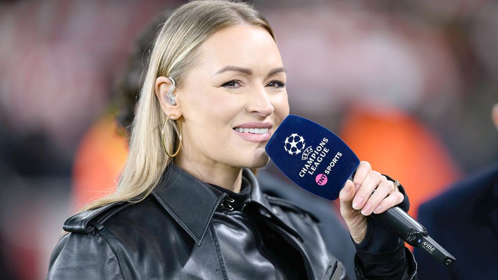 Moderatorin Lauren Woods war vergangenen Woche auch beim Champions-League-Spiel zwischen Arsenal und Bayern München im Einsatz. Foto: IMAGO/Pro Sports Images