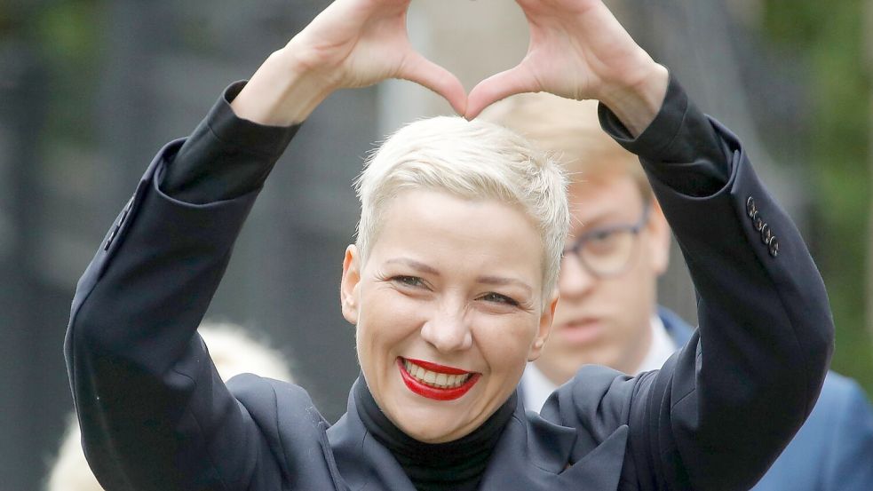 Die prominente belarussische Oppositionspolitikerin Maria Kolesnikowa ist nach jahrelanger Haft wieder in Freiheit. (Archivbild) Foto: Dmitri Lovetsky/AP/dpa
