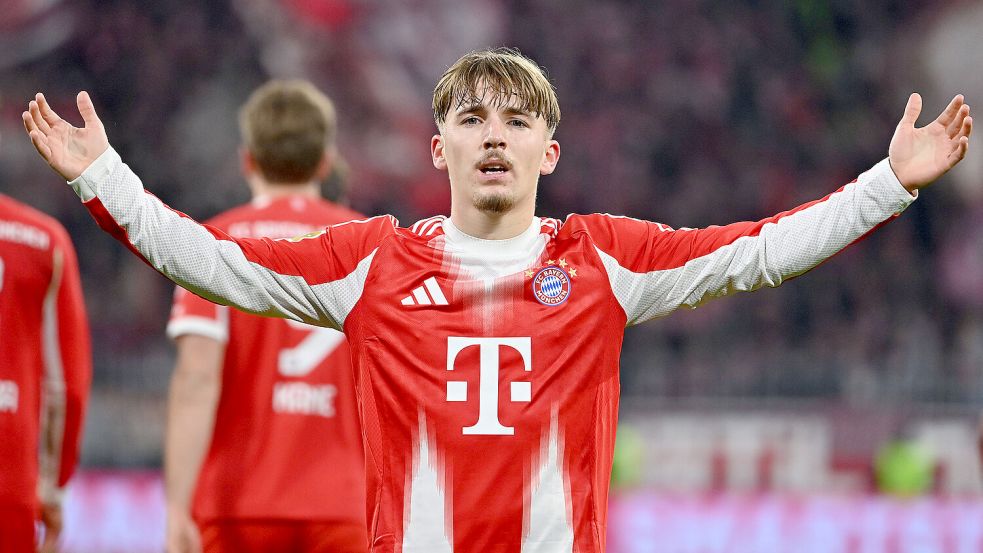 Lennart Karl macht beim FC Bayern in dieser Saison auf sich aufmerksam. Foto: IMAGO/Sven Simon