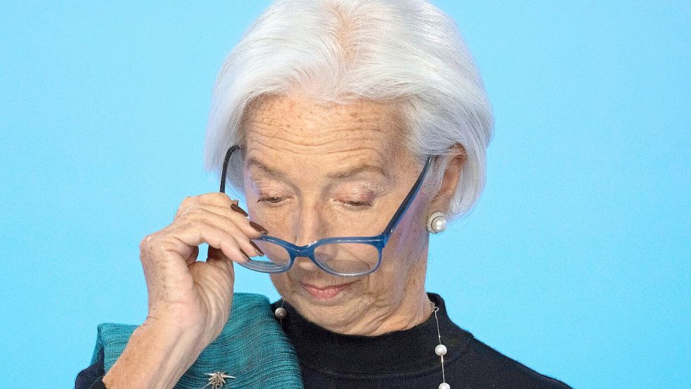 Lagarde. EZB sieht sich mit derzeitigem Zinsniveau „gut aufgestellt“. Foto: Boris Roessler