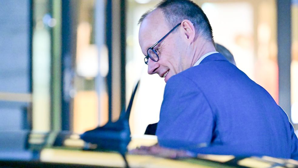 Merz verließ die Adenauer-Stiftung nach der Wahl wortlos. Foto: Sebastian Christoph Gollnow/dpa