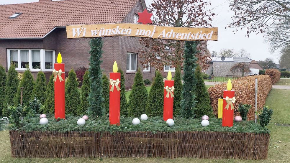 Die Kerzen haben unterschiedliche Höhen - die größte Adventskerze ist 1,20 Meter hoch, die kleinste 75 Zentimeter. Foto: Nachbarschaft