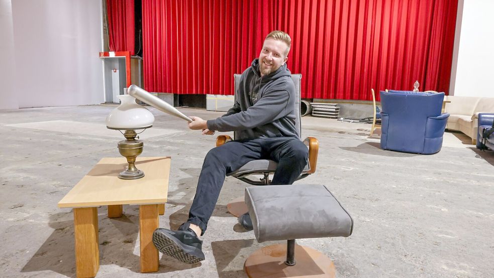Alexander Thiessen will demnächst in zwei alten Kinosälen in der ehemaligen Osnabrücker Filmpassage sein neues Freizeitkonzept „SmashN’Paint“ eröffnen Foto: Jörn Martens