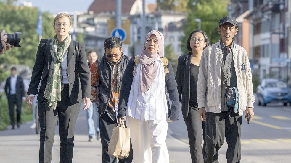 Zwei der Kläger sprachen im September persönlich vor dem Schweizer Gericht. (Archivbild) Foto: Urs Flueeler/KEYSTONE/dpa