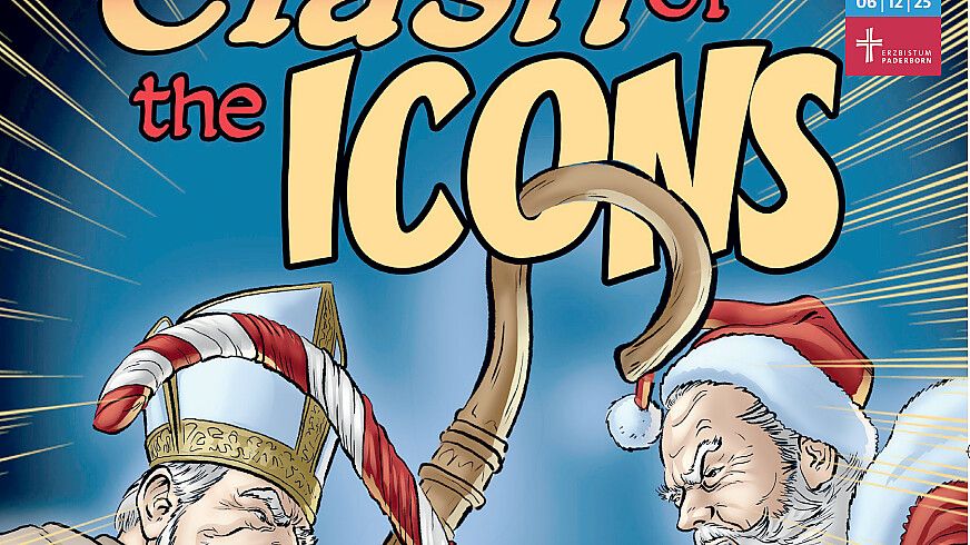Der heilige Nikolaus und der Weihnachtsmann würden sich nicht verstehen – so illustriert es zumindest unser kirchlicher Weihnachts-Comic. Foto: Carsten Mell
