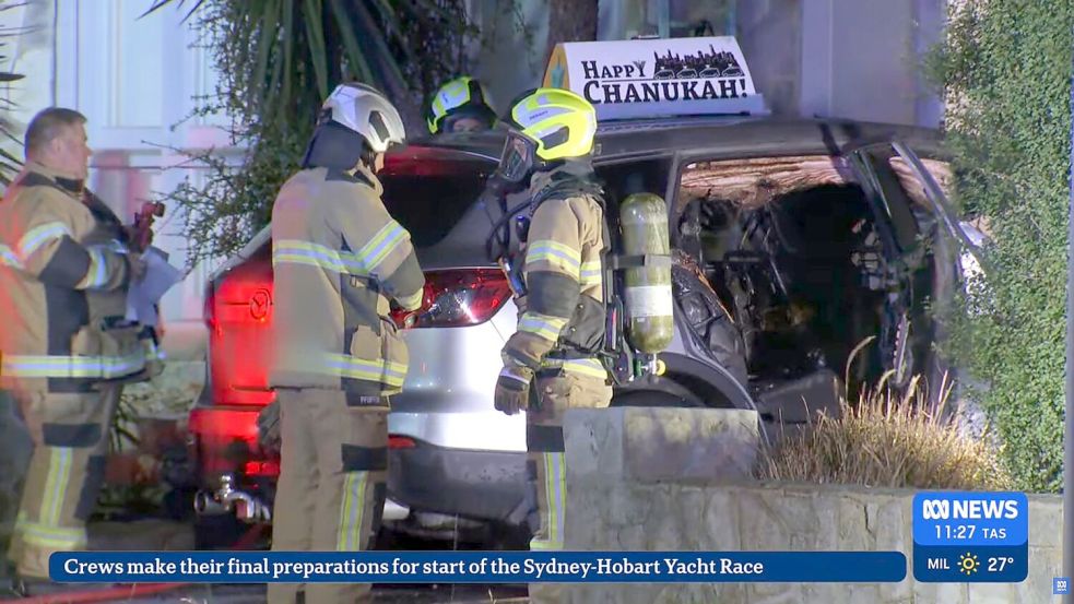 Das Auto des Rabbiners stand in der Einfahrt vor seinem Haus. Foto: Abc News