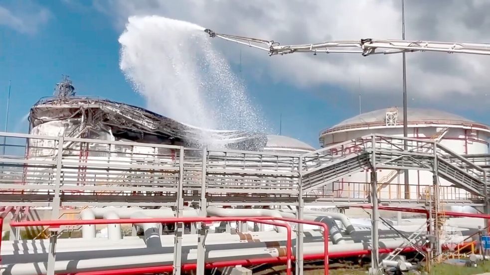 In der Region Krasnodar hat ein ukrainischer Drohnenangriff erneut ein Lager mit Erdölprodukten getroffen. (Archivbild) Foto: Uncredited/Russian Emergency Min