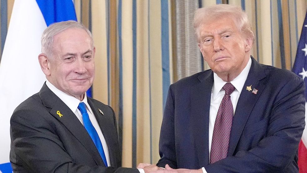 Israels Premier Netanjahu und US-Präsident Trump wollen über die Zukunft des Gazastreifens sprechen. (Archivbild) Foto: Alex Brandon/AP/dpa