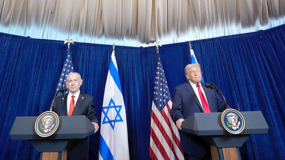 US-Präsident Trump und Israels Premier Netanjahu sehen den Iran weiter als Bedrohung. Foto: Alex Brandon/AP/dpa