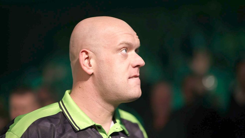 Van Gerwen betritt den Ally Pally. Foto: Steven Paston