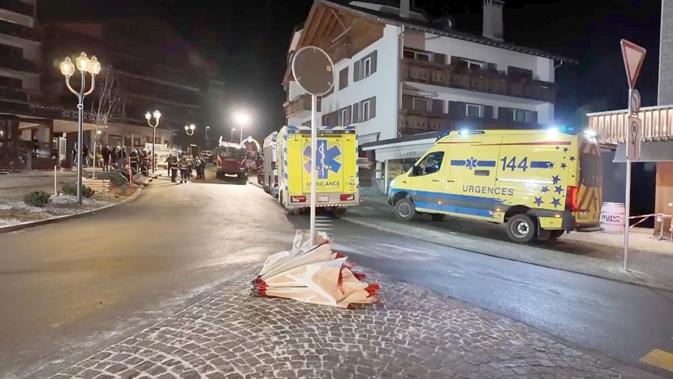 Einwohner und Besucher von Crans-Montana stehen unter Schock. Foto: Police Cantonale Valaisanne/Poli