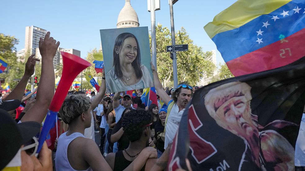 María Corina Machado hatte ihren Friedensnobelpreis dem US-Präsidenten gewidmet. Foto: dpa/AP/Esteban Felix