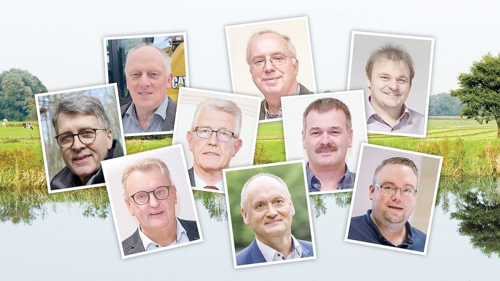 Das sind die Bürgermeister in den Teilgemeinden von Hesel und Jümme. Fotos: Archiv/Grafik: Thorben Malchus