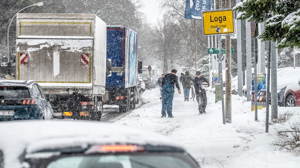 Anpacken ist gefragt, um die Wege auch für andere sicherer zu machen – so wie hier in Leer-Loga. Foto: Klaus Ortgies