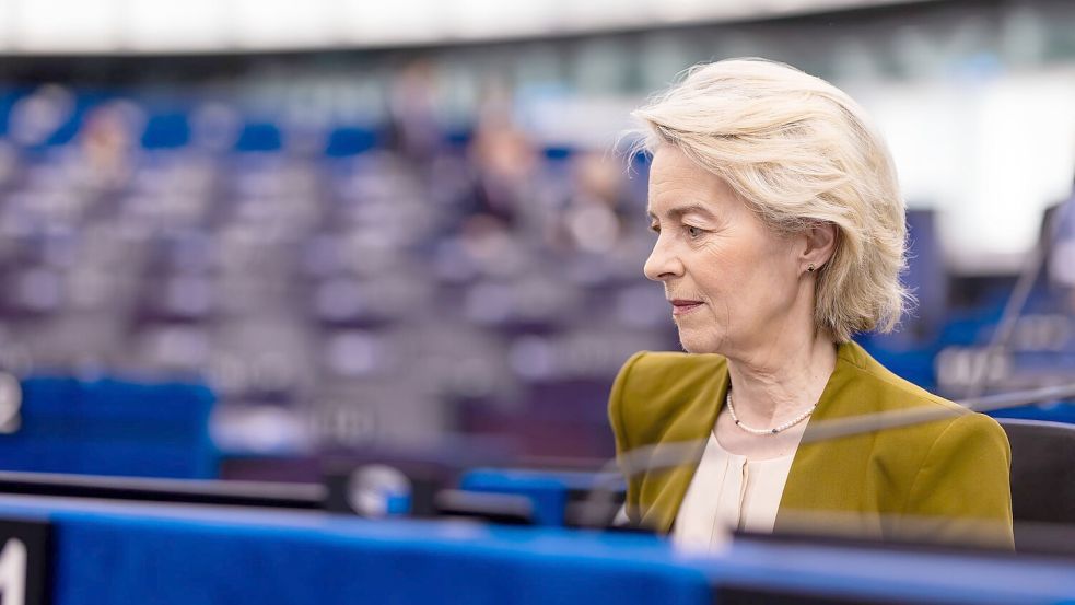 Vorherige Misstrauensanträge gegen Ursula von der Leyens EU-Kommission scheiterten deutlich. (Archivbild) Foto: Philipp von Ditfurth/dpa