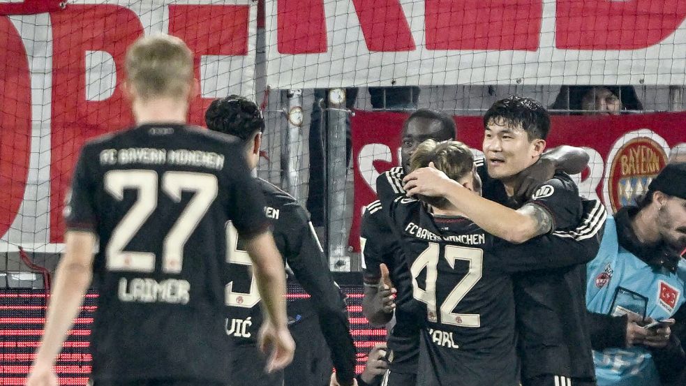 Bayerns Min-jae Kim dreht mit seinem 2:1 das Match in Köln. Foto: Federico Gambarini