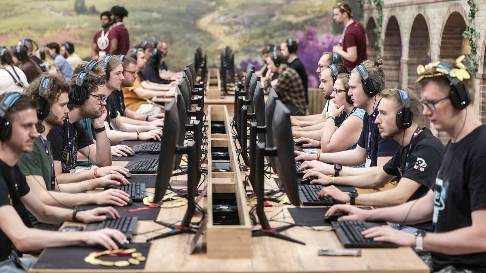 Bei der Gamescom 2025 testeten zahlreiche Messebesucher das neue Strategiespiel „Anno 117“, eine Römisches-Reich-Version des in Deutschland entwickelten Klassikers „Anno 1800“. (Archivbild) Foto: Oliver Berg