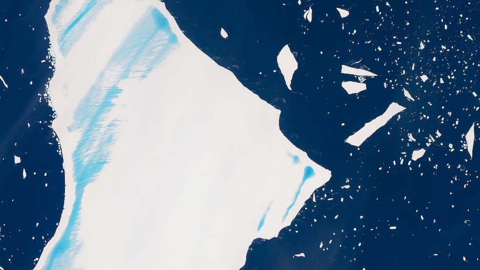 Mittlerweile hat der einst größte Eisberg einiges von seiner Masse eingebüßt. Foto: -/contains modified Copernicus S
