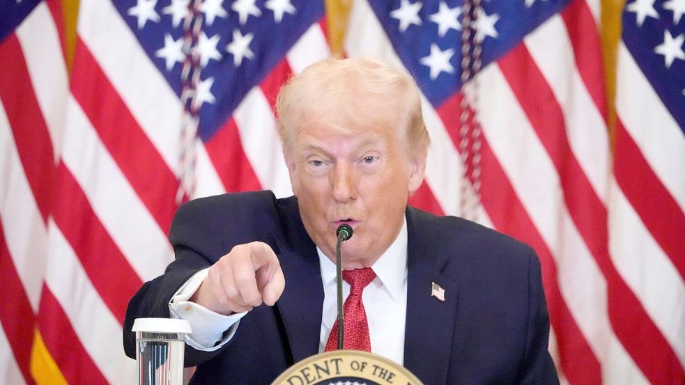 Bringt bei seinem Besitzanspruch auf Grönland nun auch Zölle ins Spiel - US-Präsident Donald Trump. Foto: Alex Brandon/AP/dpa