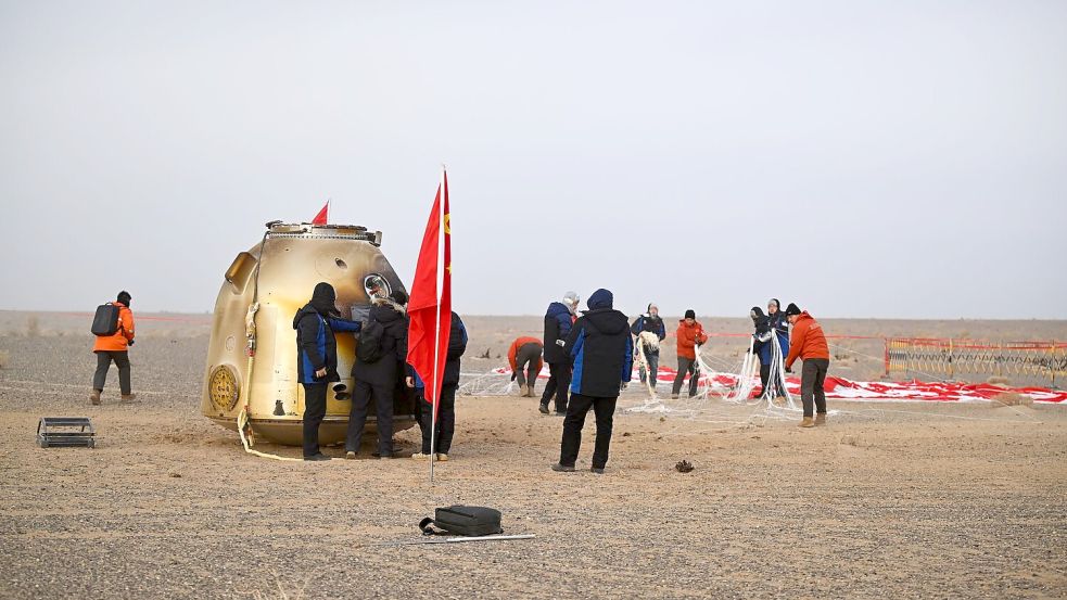 Die „Shenzhou 20“ musste wegen eines Schadens länger als geplant im All bleiben. Foto: Li Zhipeng/XinHua/dpa