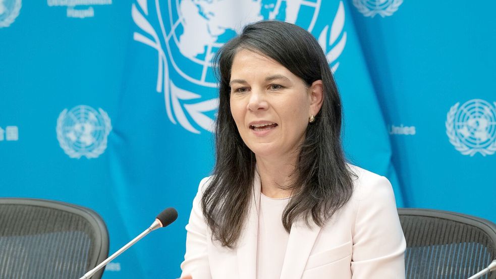 Baerbock zeigt keine Begeisterung für Trumps Vorstoß. Foto: Evan Schneider/UN/XinHua/dpa