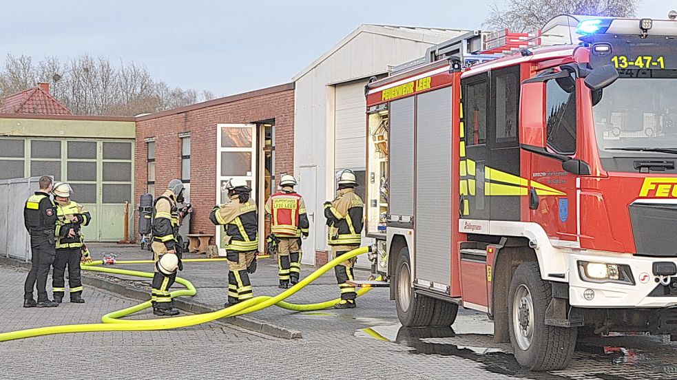 Die Feuerwehr war bei der Lebenshilfe Leer im Einsatz. Foto: Bodo Wolters