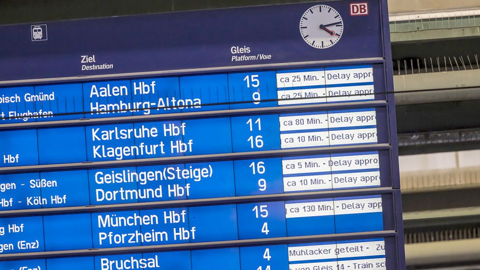 Manche Bahnhöfe in Deutschland sind besonders stark von Zugverspätungen betroffen. Foto: IMAGO/Arnulf Hettrich