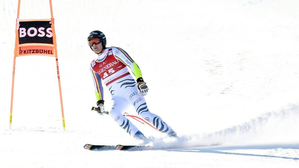 Routinier Romed Baumann scheidet im Super-G von Kitzbühel aus. Foto: Barbara Gindl