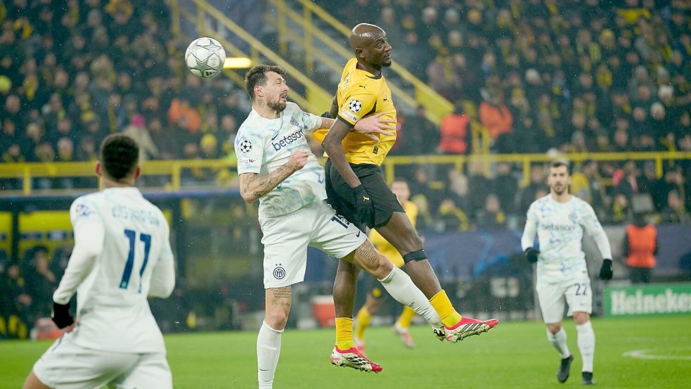 Dortmunds Serhou Guirassy spielte unglücklich. Foto: Bernd Thissen