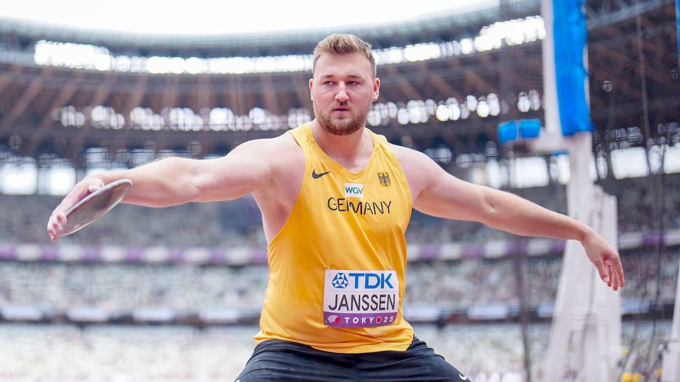 Diskuswerfer Henrik Janssen hat auf Wettbewerbe bei der Leichtathletik-WM in Tokio gewettet. (Archivbild) Foto: Michael Kappeler/dpa