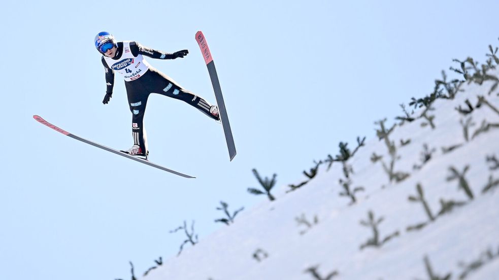 Vinzenz Geiger feiert den Sieg in Seefeld. Foto: Barbara Gindl