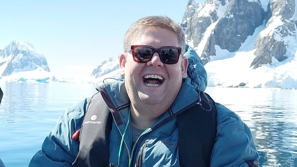 Glücklich in der Antarktis: Für Jan-Niklas Fresemann war die Reise eine Belohnung für seine Abnahme. Foto: privat