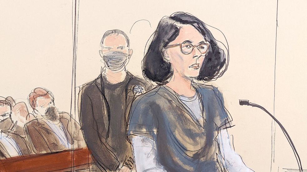 Gerichtszeichnung von Epstein-Vertraute Ghislaine Maxwel Foto: dpa/AP/Elizabeth Williams