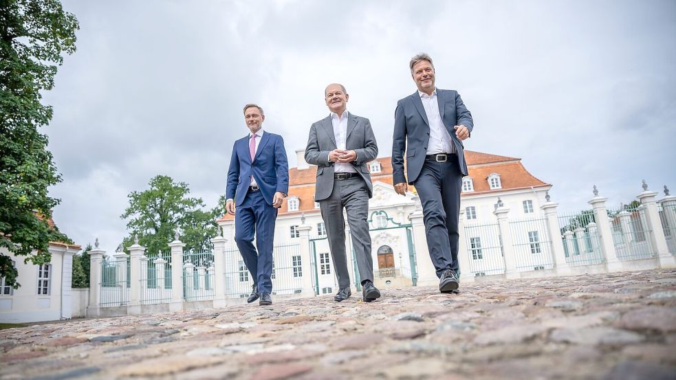 Das Kabinett der Ampel-Koalition nutzte das Schloss für Klausurtagungen. (Archivbild) Foto: Michael Kappeler/dpa
