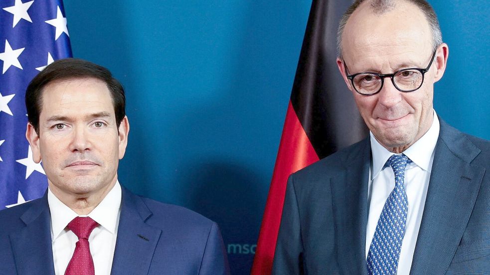 Kanzler Merz hat in München vorgelegt. Jetzt schauen alle auf die Rede von US-Außenminister Rubio. Foto: Liesa Johannssen/Reuters/Pool/dp