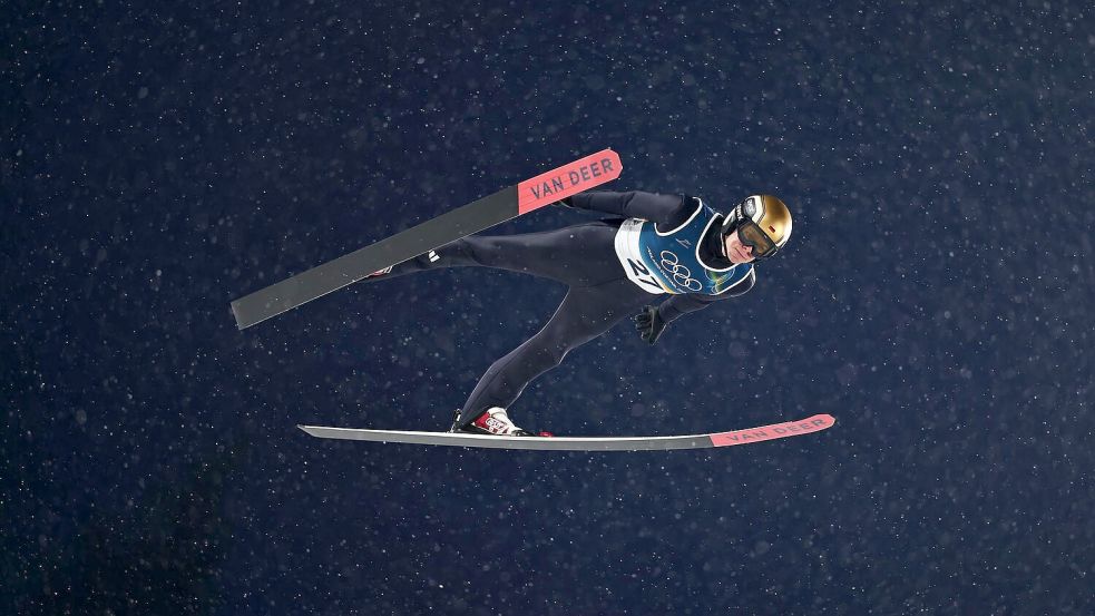 Andreas Wellinger konnte sich beim Springen auf der Großschanze für das Super Team empfehlen. Foto: Daniel Karmann