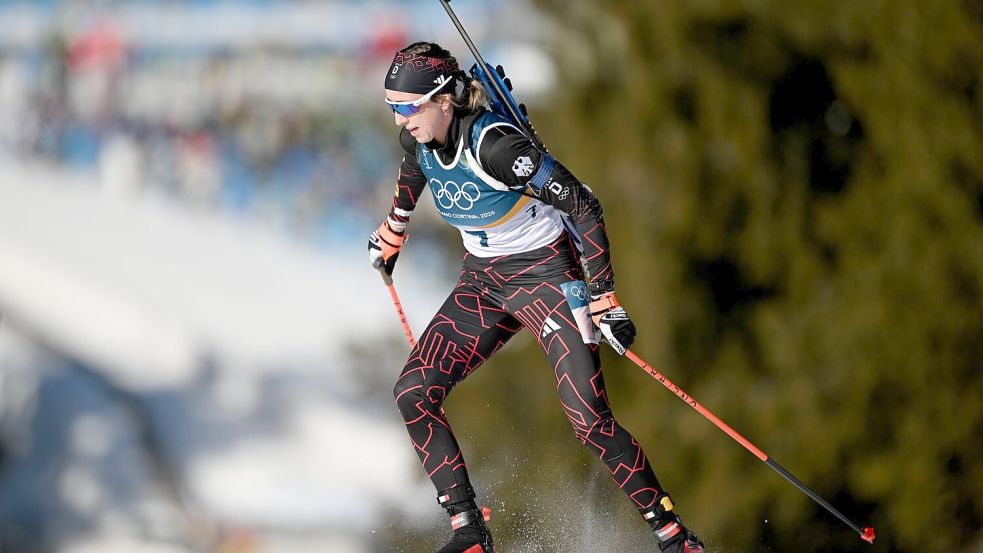 Franziska Preuß hatte noch keinen Grund zum Jubeln in den olympischen Einzelrennen. Foto: Hendrik Schmidt