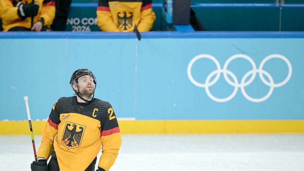 Bitteres Olympia-Aus im Viertelfinale für Deutschlands Fahnenträger Leon Draisaitl. Foto: Peter Kneffel