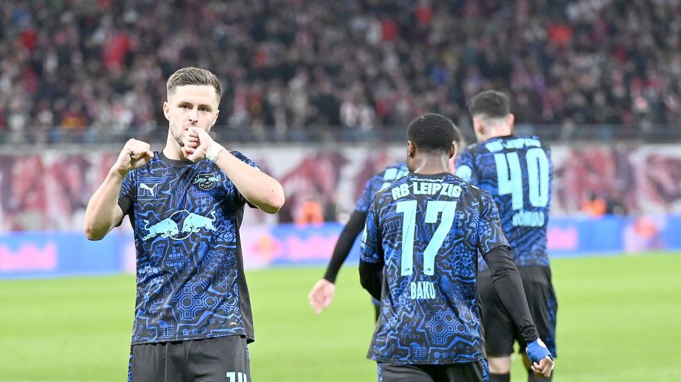 Christoph Baumgartner jubelt nach seinem ersten Tor. Foto: David Hammersen