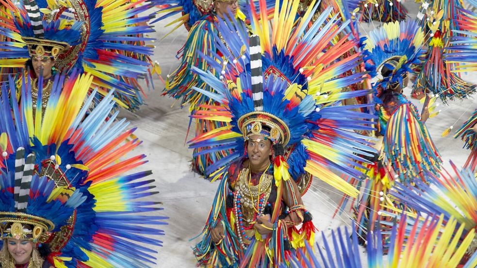 Zum Abschluss des Karnevals in Rio de Janeiro treten die sechs besten Sambaschulen auf. Foto: Zhou Yongsui/XinHua/dpa